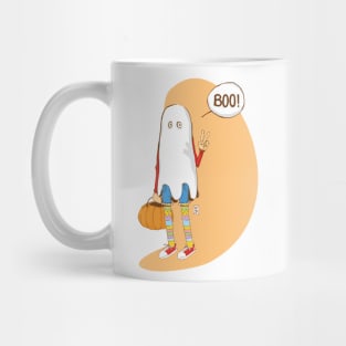 The ghost with cute socks that says "Boo" Mug